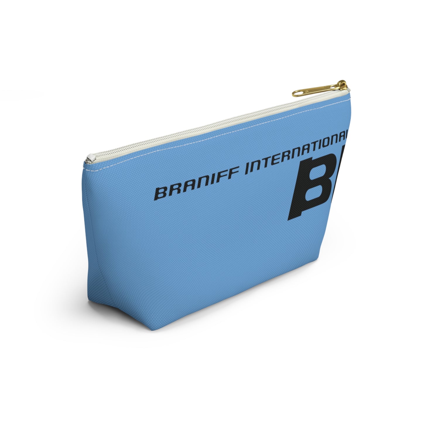 Braniff End of the Plain Bag Accessory Toiletry Makeup Travel Pouch with T-bottom Dark Blue