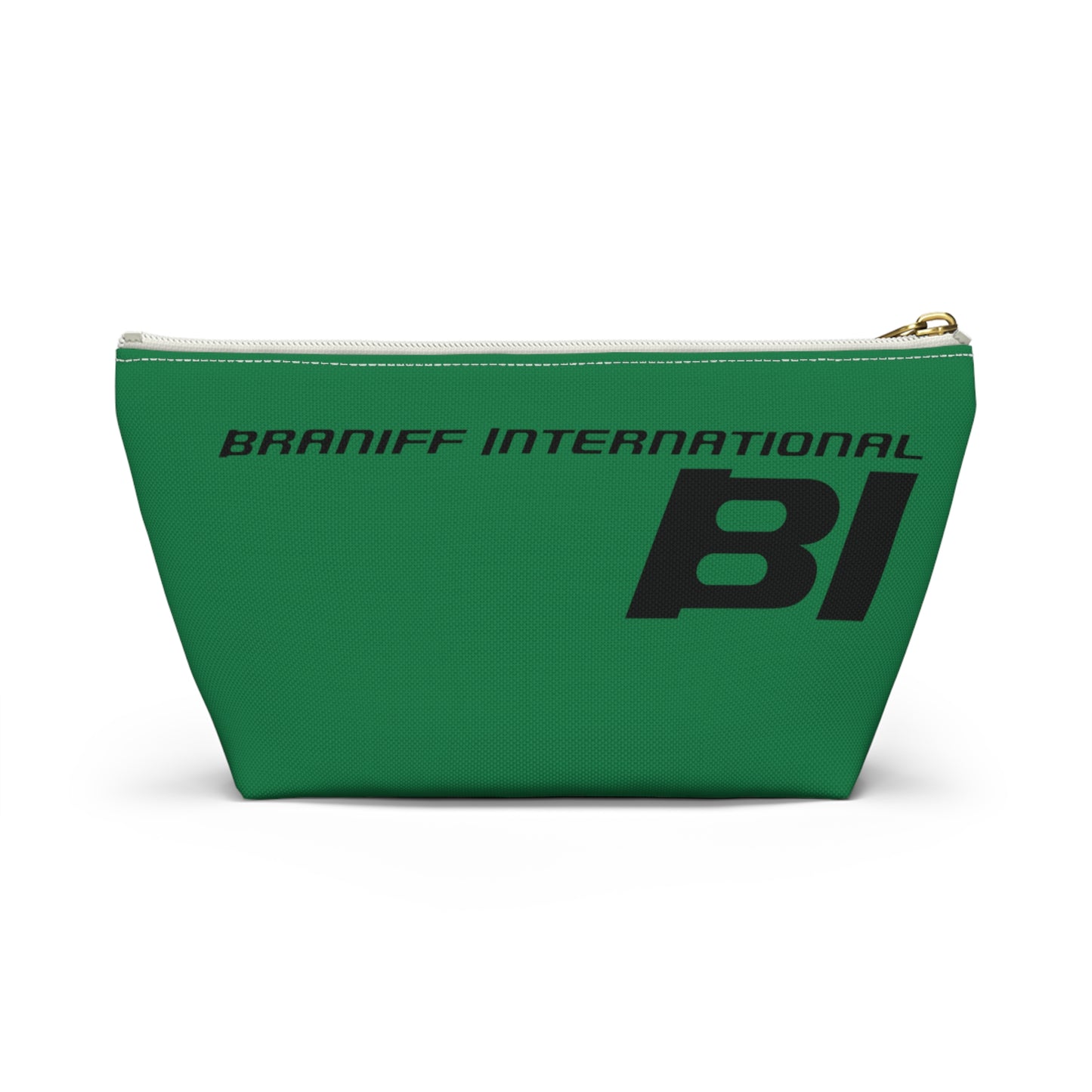 Braniff End of the Plain Bag Accessory Toiletry Makeup Travel Pouch Luggage with T-bottom Panagra Green