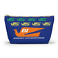 Braniff Inflight Accessory Toiletry Makeup Travel Pouch with T-bottom Bluebird of Happiness Flock Dark Blue