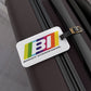 Copy of Luggage Tag Personalized BIuebird Braniff Alexander Girard Design BI Script Blue Black