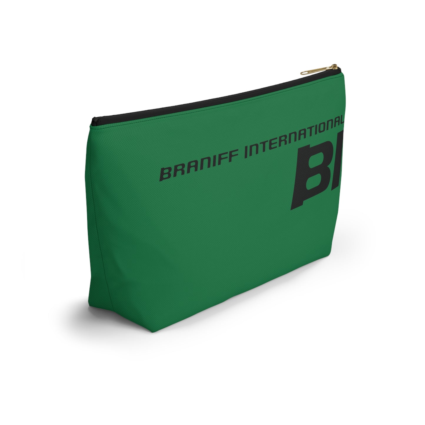 Braniff End of the Plain Bag Accessory Toiletry Makeup Travel Pouch Luggage with T-bottom Panagra Green