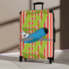 Braniff Luggage Suitcase EOTPP End of the Plain Plane Boeing 727 on Alexander Girard Strip and BI Tiled Logo 1966