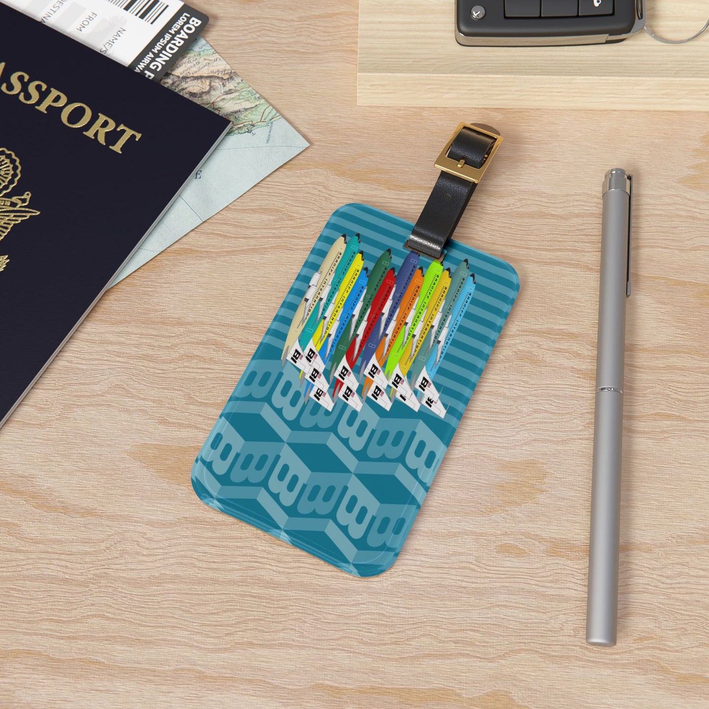 Luggage Tag Personalized Braniff EOTPP End of the Plain Plane Fleet of Boeing 707 Super Jets with BI Tiled Logo 1965