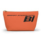 Braniff End of the Plain Bag Accessory Toiletry Makeup Travel Pouch with T-bottom Orange