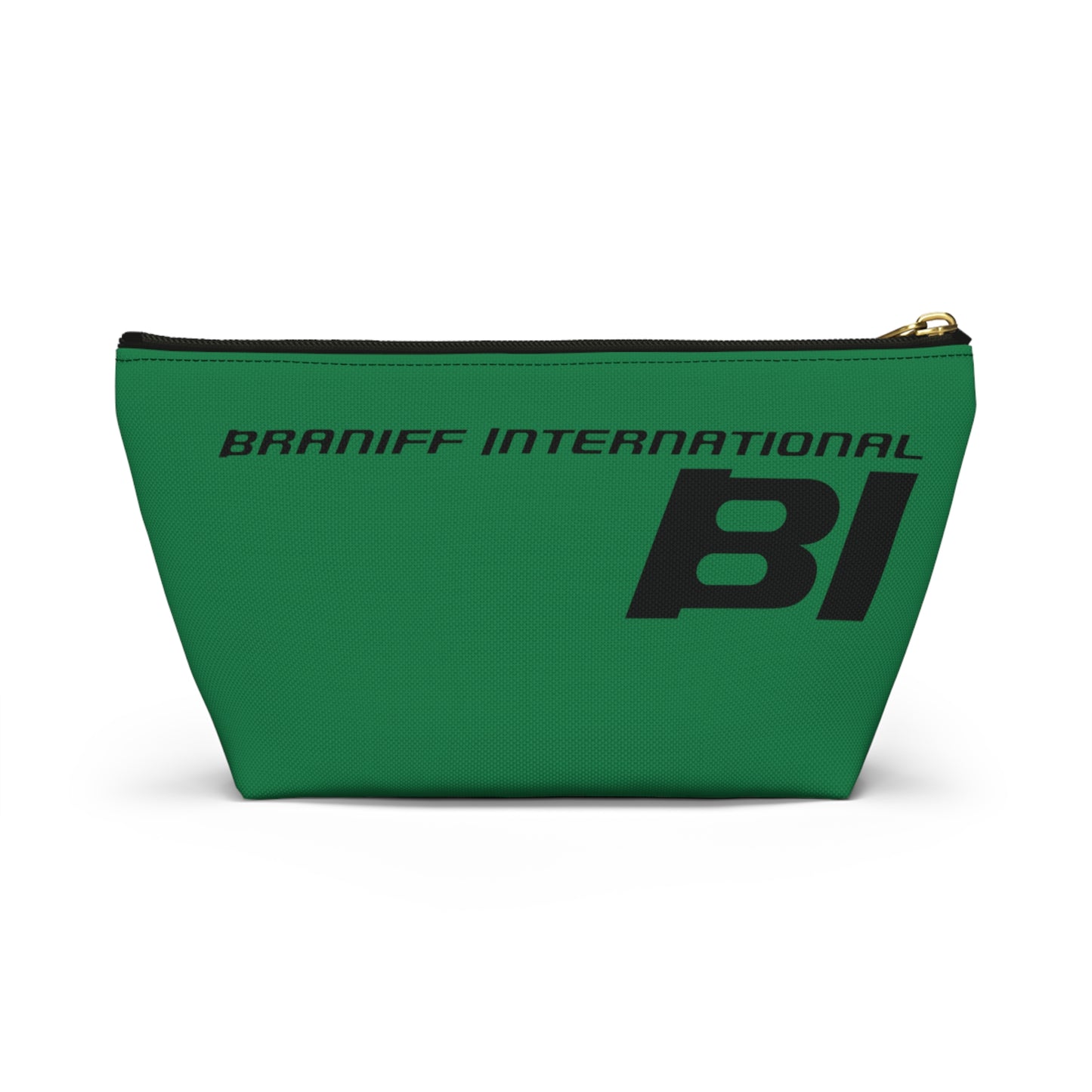 Braniff End of the Plain Bag Accessory Toiletry Makeup Travel Pouch Luggage with T-bottom Panagra Green