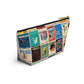 Braniff Inflight Accessory Toiletry Makeup Travel Pouch with T-bottom Vintage Travel Poster Collage South America