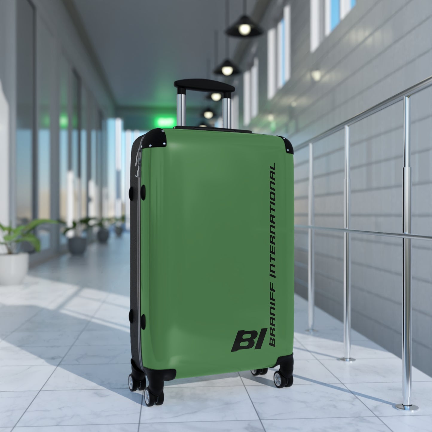 Braniff Ultra Space Jet Luggage Suitcase Braniff Alexander Girard Design End of the Plain Plane 1965 1967 Panagra Green