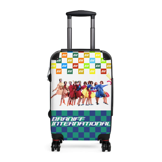 Braniff Luggage Suitcase EOTPP End of the Plain Plane Air Strip Alexander Girard Check and BI Squares Logo 1966