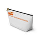 Braniff Inflight Accessory Toiletry Makeup Travel Pouch with T-bottom Bluebird of Happiness Orange