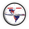 Wall Clock Braniff Lockheed L-188 Electra Jet with Route Map