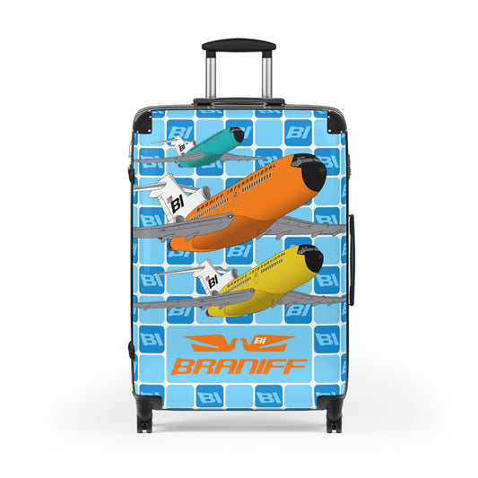 Braniff Luggage Suitcase EOTPP End of the Plain Plane Boeing 727 Fleet on BI Square Logo 1966