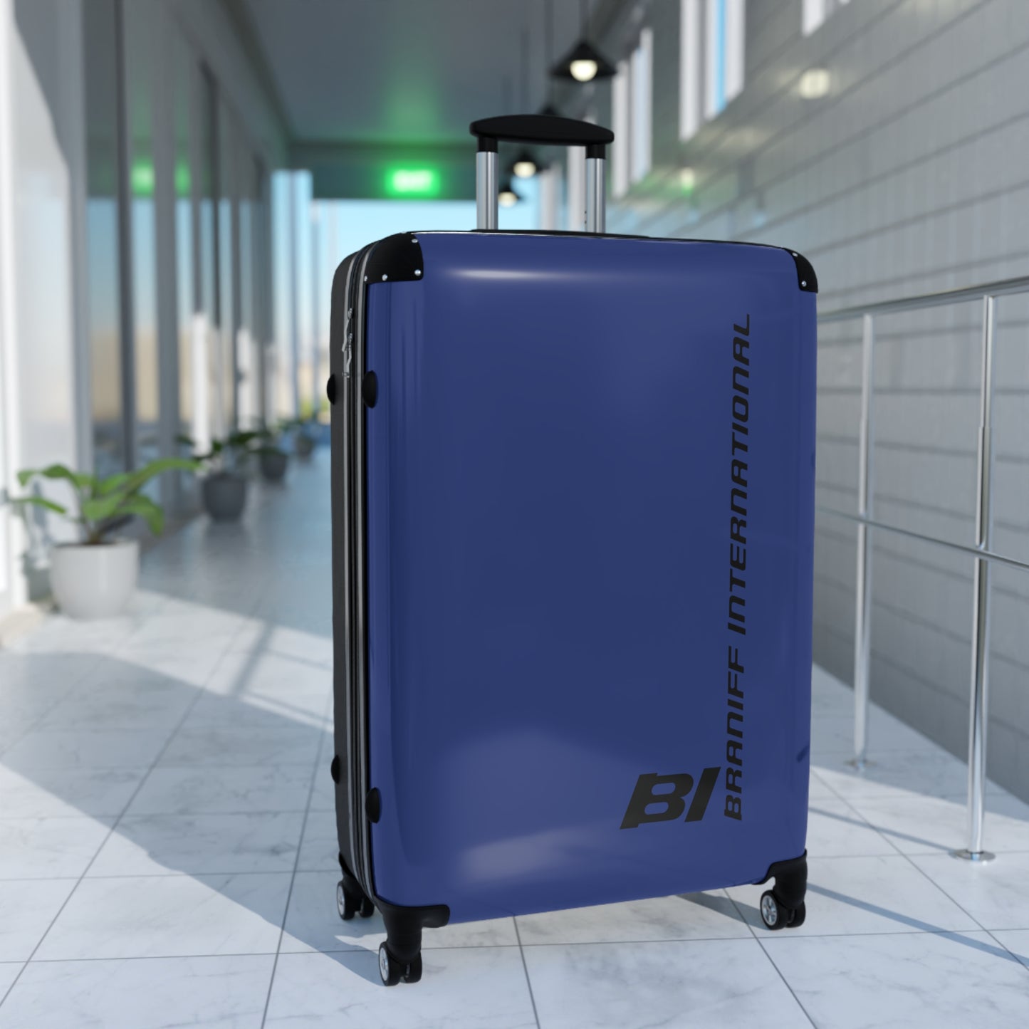 Braniff Ultra Space Jet Luggage Suitcase Braniff Alexander Girard Design End of the Plain Plane 1965 1967 New Dark Blue