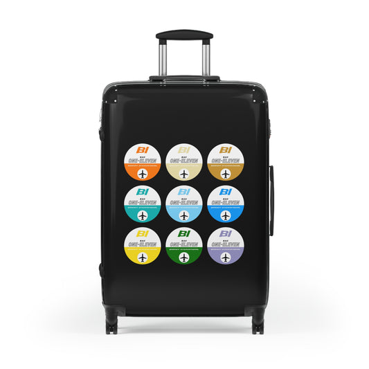 Braniff Luggage Suitcase EOTPP End of the Plain Plane BAC One-11 Circle Logos 1965 Multi Color