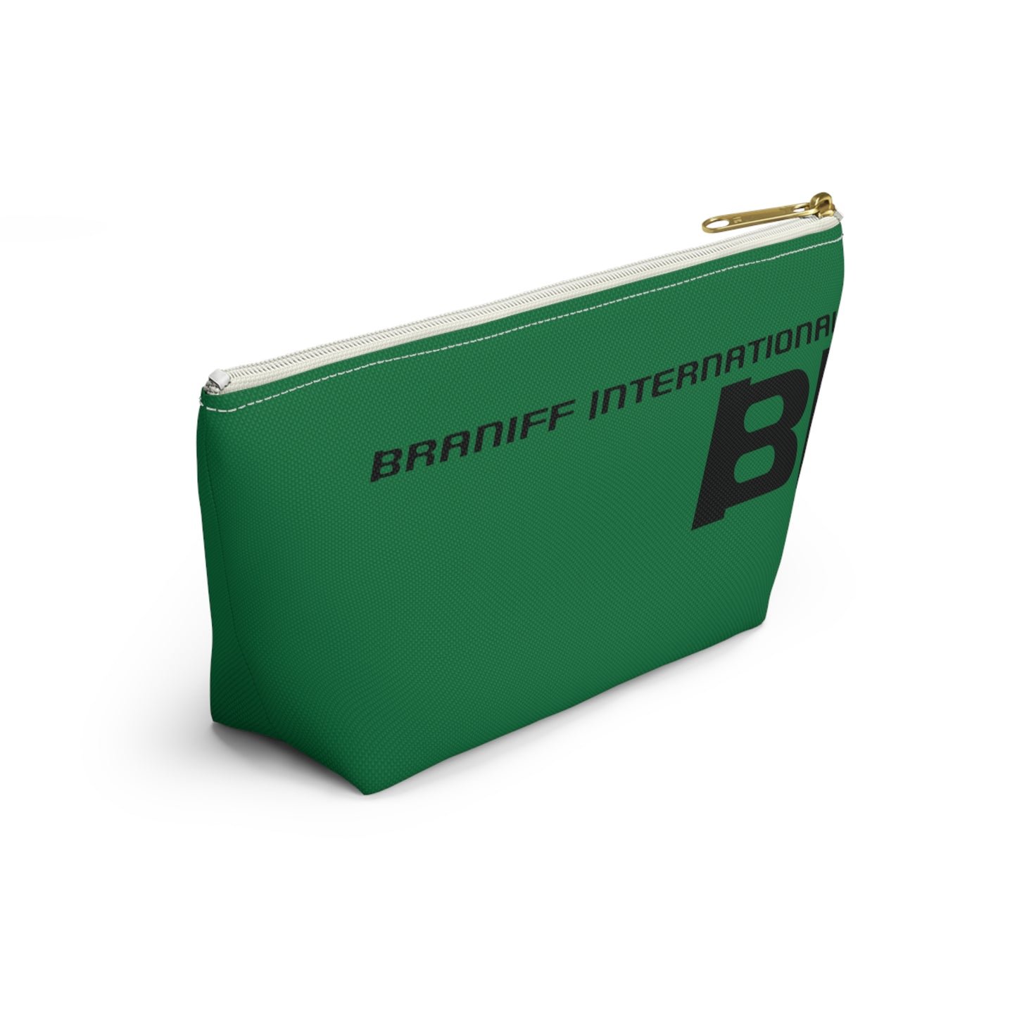 Braniff End of the Plain Bag Accessory Toiletry Makeup Travel Pouch Luggage with T-bottom Panagra Green