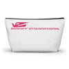 Braniff Inflight Accessory Toiletry Makeup Travel Pouch with T-bottom Bluebird of Happiness Pink