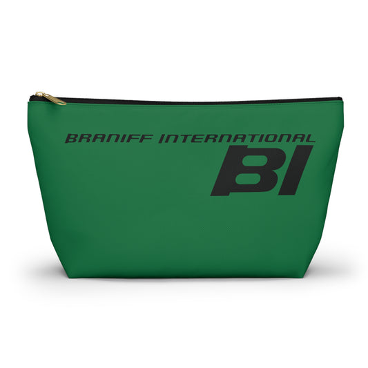 Braniff End of the Plain Bag Accessory Toiletry Makeup Travel Pouch Luggage with T-bottom Panagra Green