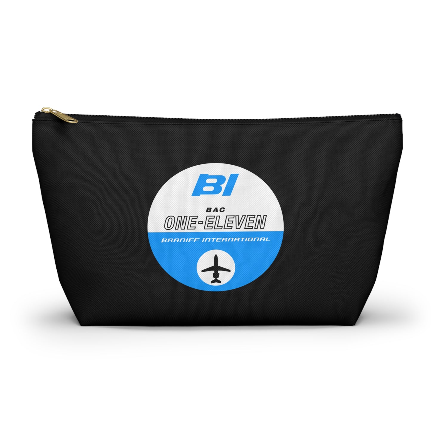 Copy of Braniff Inflight Accessory Toiletry Makeup Travel Pouch with T-bottom EOTPP Boeing 707 Multi Color