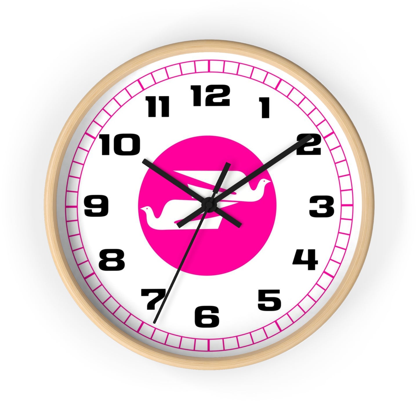 Wall Clock Braniff Boeing 727 Bulkhead with Bluebird of Happiness Pink