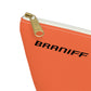 Braniff End of the Plain Bag Accessory Toiletry Makeup Travel Pouch with T-bottom Orange