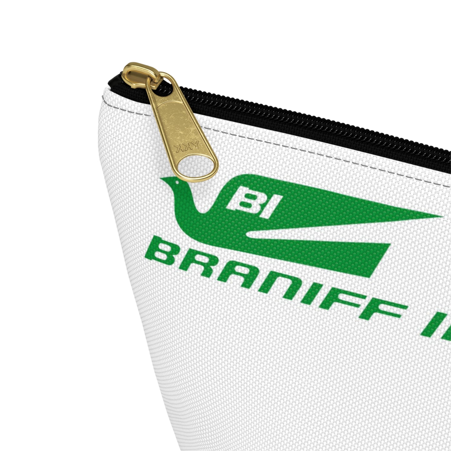 Braniff Inflight Accessory Toiletry Makeup Travel Pouch with T-bottom Bluebird of Happiness Panagra Green