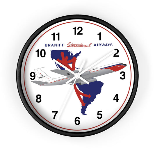 Wall Clock Braniff 707-227 El Dorado Super Jet with Route Map