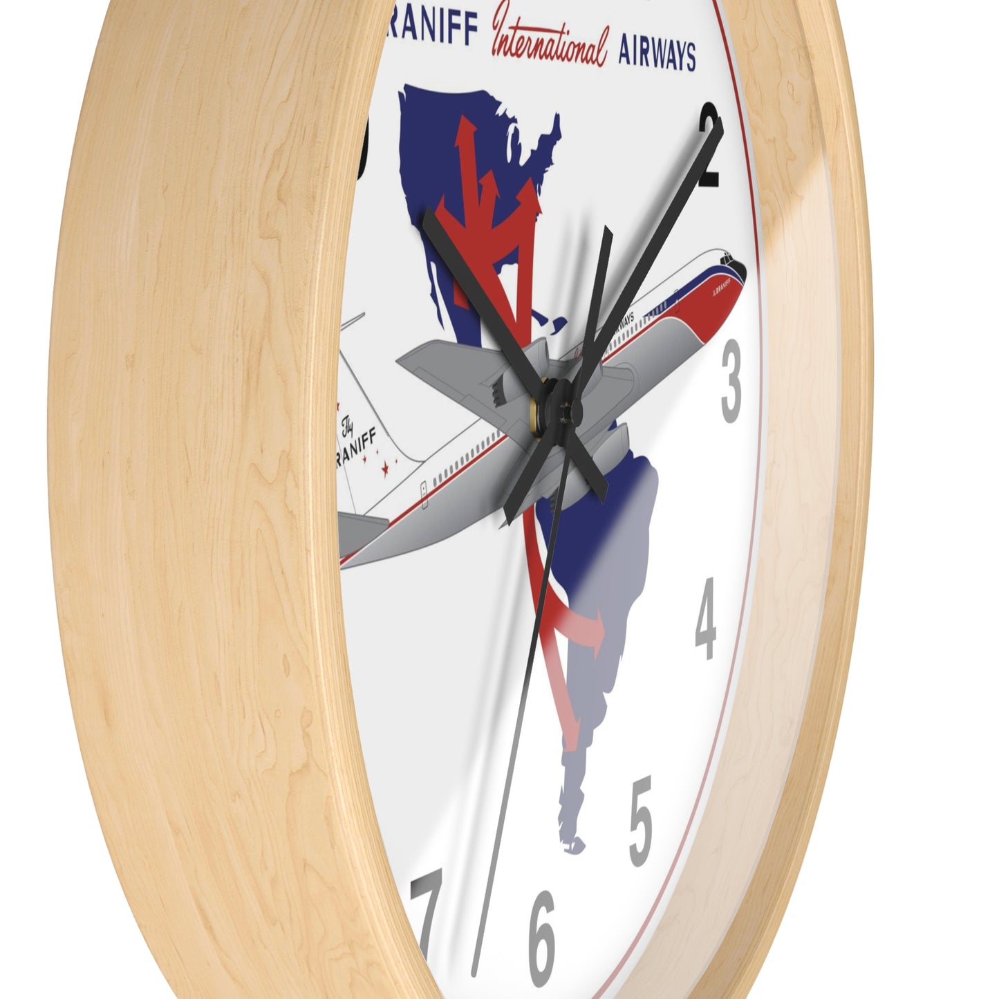 Wall Clock Braniff 707-227 El Dorado Super Jet with Route Map