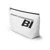 Braniff End of the Plain Bag Accessory Toiletry Makeup Travel Pouch with T-bottom White