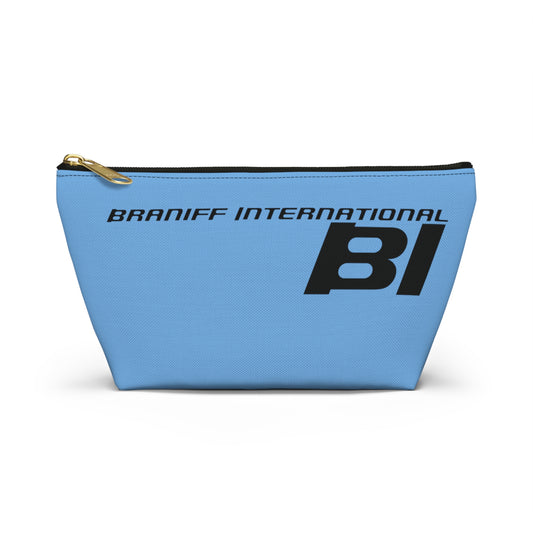 Braniff End of the Plain Bag Accessory Toiletry Makeup Travel Pouch with T-bottom Dark Blue