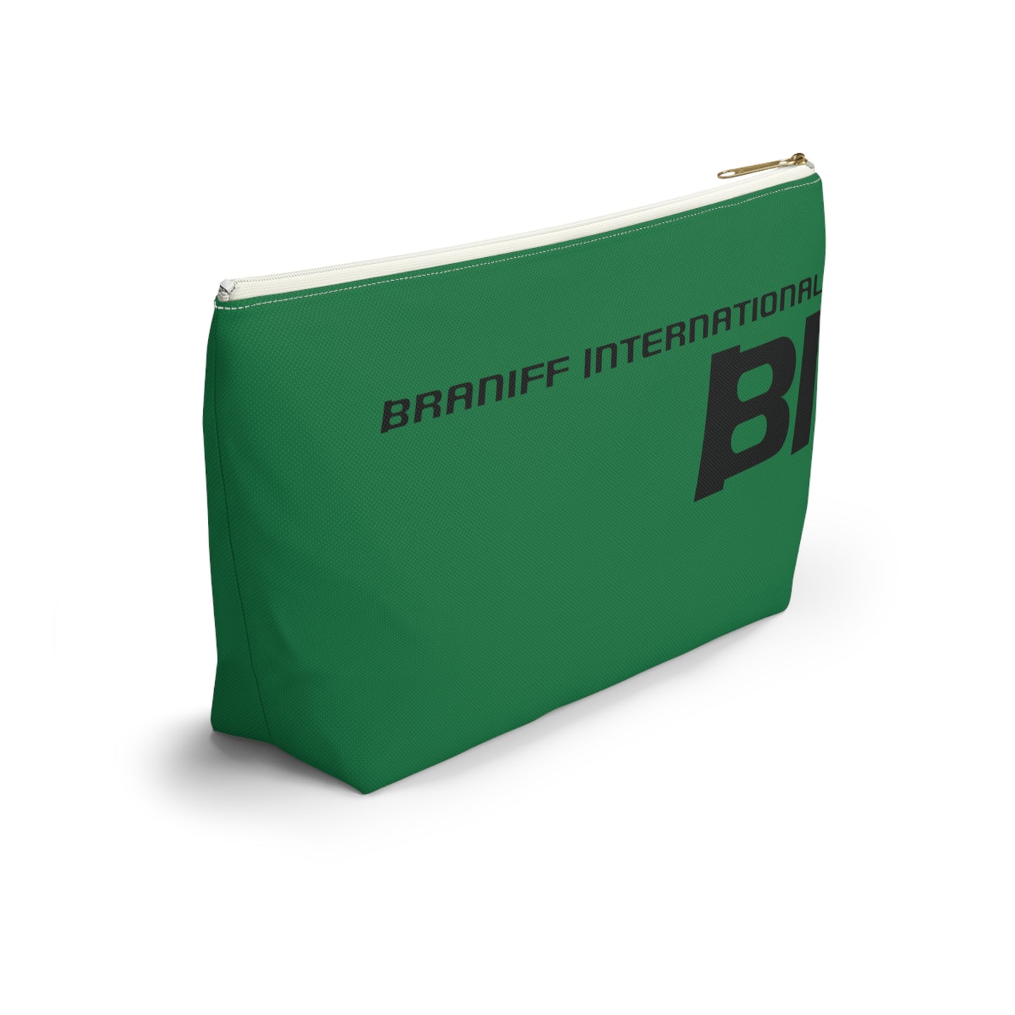 Braniff End of the Plain Bag Accessory Toiletry Makeup Travel Pouch Luggage with T-bottom Panagra Green