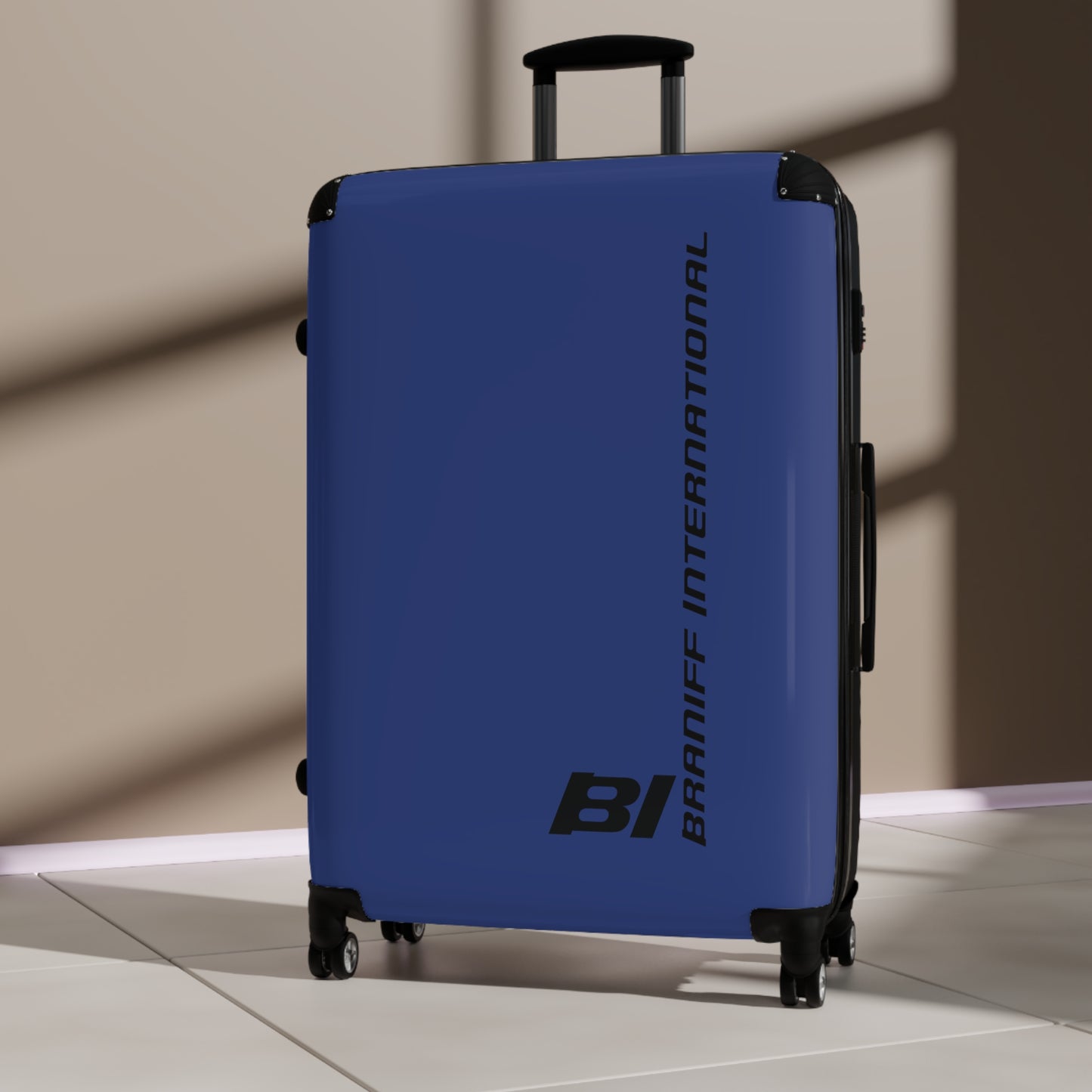Braniff Ultra Space Jet Luggage Suitcase Braniff Alexander Girard Design End of the Plain Plane 1965 1967 New Dark Blue