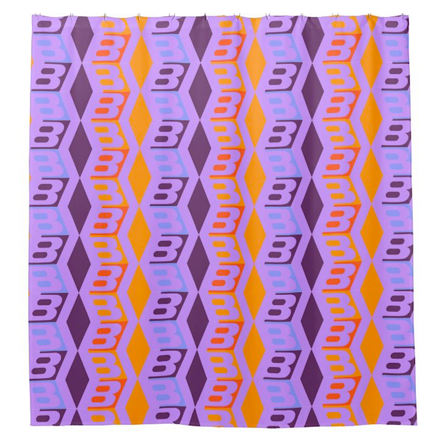 Shower Curtain Braniff Wolf Gordon Design BI Logo Cool Wavy