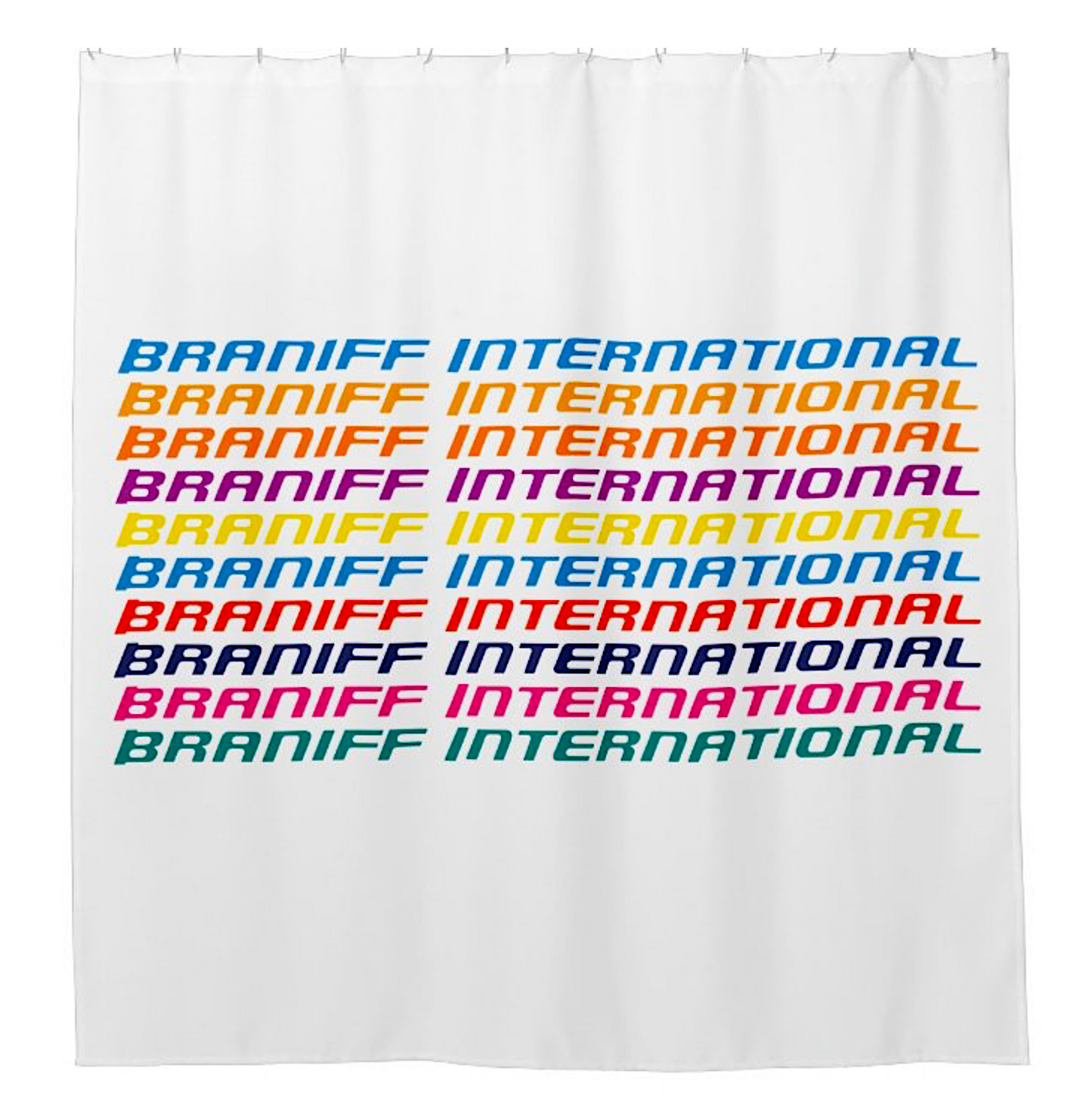 Shower Curtain Braniff Alexander Girard Sky Font