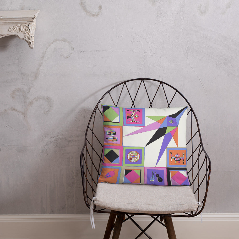 Pillow or Lumbar Bar Pillow Braniff Pucci Design Compass 1965 Gemini IV Collection Pink Purple