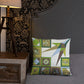 Pillow or Lumbar Bar Pillow Braniff Pucci Design Compass 1965 Gemini IV Collection Green Blue