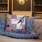 Pillow or Lumbar Bar Pillow Braniff Pucci Design Compass 1965 Gemini IV Collection Pink Purple