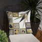 Pillow or Lumbar Bar Pillow Braniff Pucci Design Compass 1965 Gemini IV Collection Black Gold