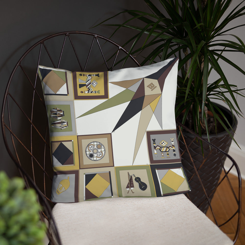 Pillow or Lumbar Bar Pillow Braniff Pucci Design Compass 1965 Gemini IV Collection Black Gold