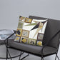 Pillow or Lumbar Bar Pillow Braniff Pucci Design Compass 1965 Gemini IV Collection Black Gold