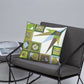 Pillow or Lumbar Bar Pillow Braniff Pucci Design Compass 1965 Gemini IV Collection Green Blue