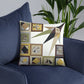 Pillow or Lumbar Bar Pillow Braniff Pucci Design Compass 1965 Gemini IV Collection Black Gold