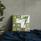 Pillow or Lumbar Bar Pillow Braniff Pucci Design Compass 1965 Gemini IV Collection Green Blue