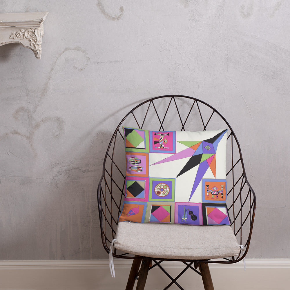 Pillow or Lumbar Bar Pillow Braniff Pucci Design Compass 1965 Gemini IV Collection Pink Purple