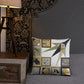 Pillow or Lumbar Bar Pillow Braniff Pucci Design Compass 1965 Gemini IV Collection Black Gold