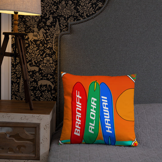 Pillow or Lumbar Bar Pillow Braniff Aloha Hawaii 1978