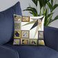 Pillow or Lumbar Bar Pillow Braniff Pucci Design Compass 1965 Gemini IV Collection Black Gold