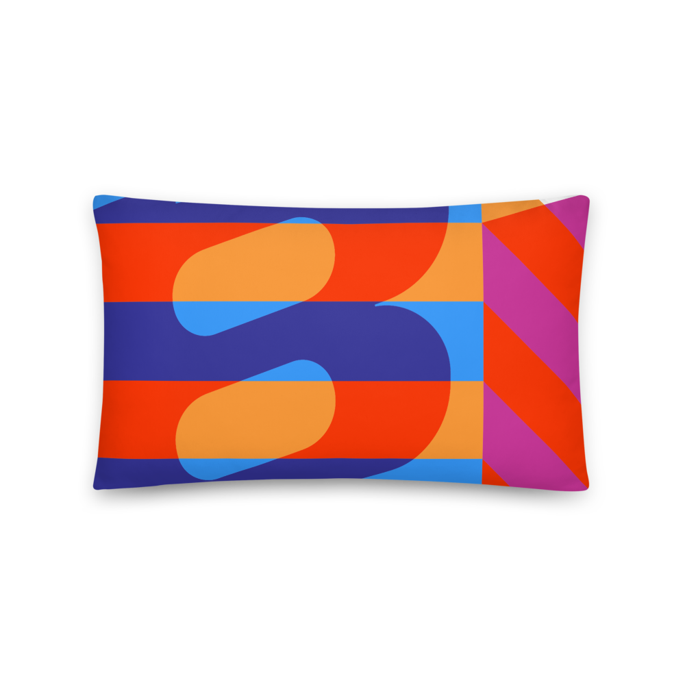 Lumbar Bar Pillow Braniff Alexander Girard Ft. Worth Room Design 1965 Multi Color