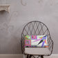 Pillow or Lumbar Bar Pillow Braniff Pucci Design Compass 1965 Gemini IV Collection Pink Purple