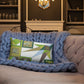 Pillow or Lumbar Bar Pillow Braniff Pucci Design Compass 1965 Gemini IV Collection Green Blue