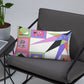 Pillow or Lumbar Bar Pillow Braniff Pucci Design Compass 1965 Gemini IV Collection Pink Purple