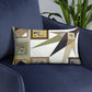 Pillow or Lumbar Bar Pillow Braniff Pucci Design Compass 1965 Gemini IV Collection Black Gold